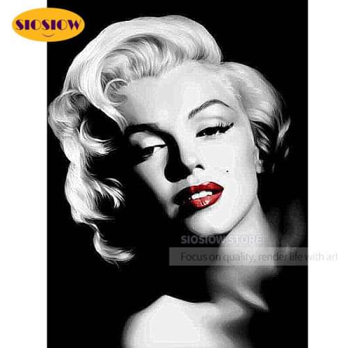 Full Square Drill DIY 5D Diamond Painting Famous Actress Marilyn Monroe Diamond Embroidery Cross Stitch Handmade Home Decor Room