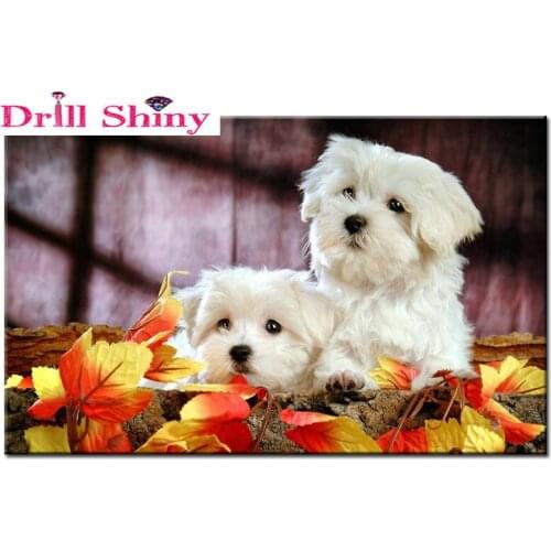 Drill Shiny 5D Diamond Painting Animal cross stitch Diamond Embroidery dog Square Diamond Mosaic Crafts