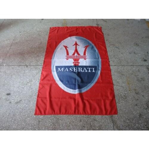 Free shipping 100% polysterM red car flag ,90X150CM size,out door use,M red car banner