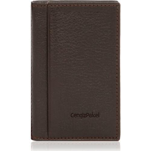 Cengiz Pakel Leather Card Wallet 2305-Brown