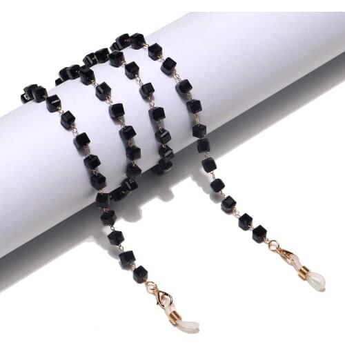 2021 Chic Square crystal chain hand made Sunglasses chain fashion sunglasses anti slip mask chain holder lanyard accessories