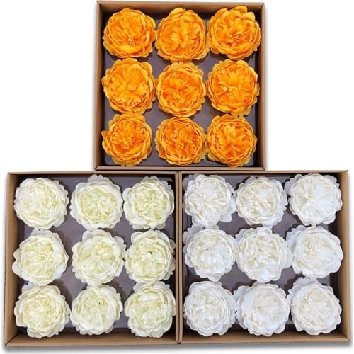 10*7.5cm Head / 9pcs New Big Size Soap Flower Artificial Peony Flower Head Romantic ValentineS Day Gift DIY Wedding Home Decor