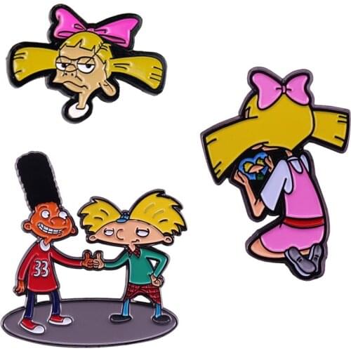 Helga enamel pin funny cartoon Arnold pin American animated childrens television series inspired brooch