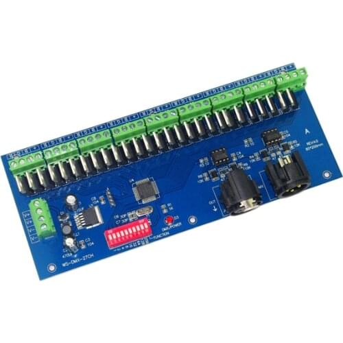 27CH DMX Decoder Controller 27 CHANNEL 9 GROUP DMX512 XLR Dimmer LED Driver Controller / Decoder For LED Strip