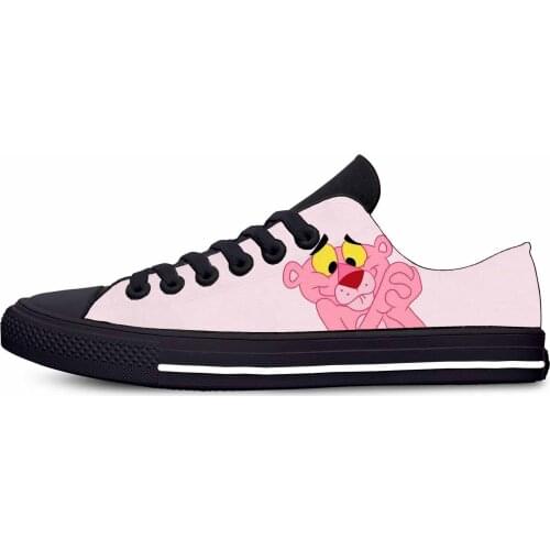 2021 Panther Cartoon pink Hot Cute Funny Fashion Casual Cloth Shoes Low Top Lightweight Breathable 3D Print Men women Sneakers