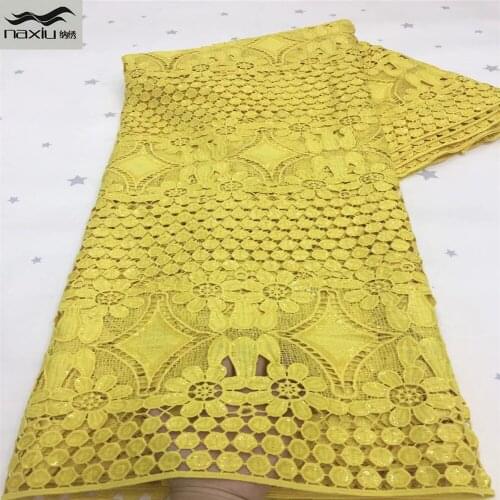Madison African Lace Fabric 2021 High Quality Guipure Lace With Sequins Latest French Cord Lace Fabric For Wedding Sewing