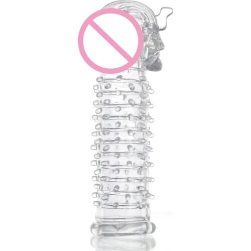 Pharaoh Penis Extension Sleeve Reusable Delay Condoms Clear Crystal Skin Jelly Cock Ring Sex Products for Male