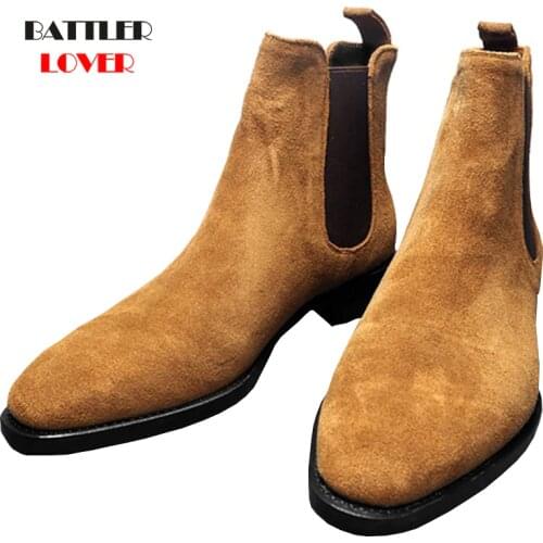 Mens Boots Men Chelsea Boots Ankle Boots Plus Velvet High-top Martin Boots Outdoor Walking Shoes Man Wear Resistant Casual Shoes