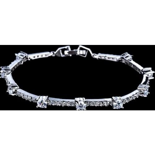 YAN MEI white gold Color bracelet men and women can band / simplicity design GLS0427