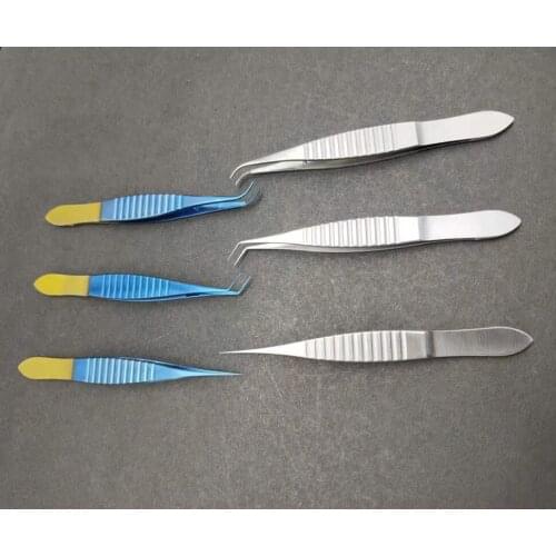 Beauty Hair Transplant Tweezers Stainless Steel Titanium Alloy Hair Transplant Tweezers Combination Set