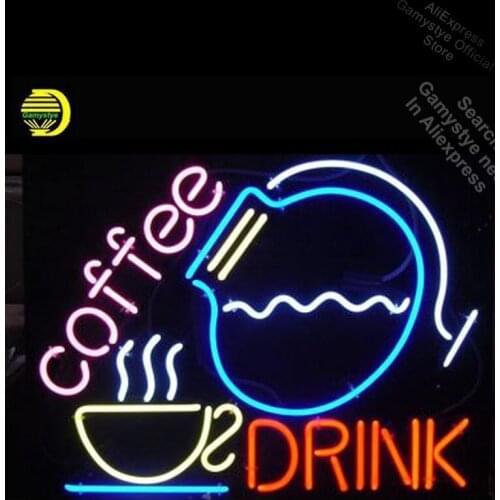 NEON SIGN for Coffee Drink GLASS Tube Cup and Bottle Light Sign Neon Restaurant Beer Bar Pub Neon Signs For Home Advertise Neon