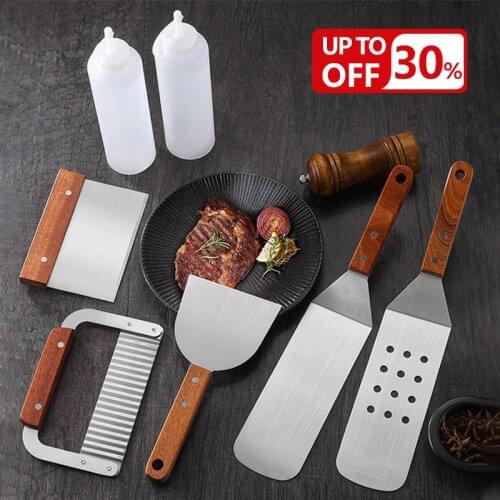 Stainless Steel Metal Spatula Bacon Teppanyaki Pancake Steak Scrape For Pancake BBQ Griddle Cooking Utensil Kitchen Utensils