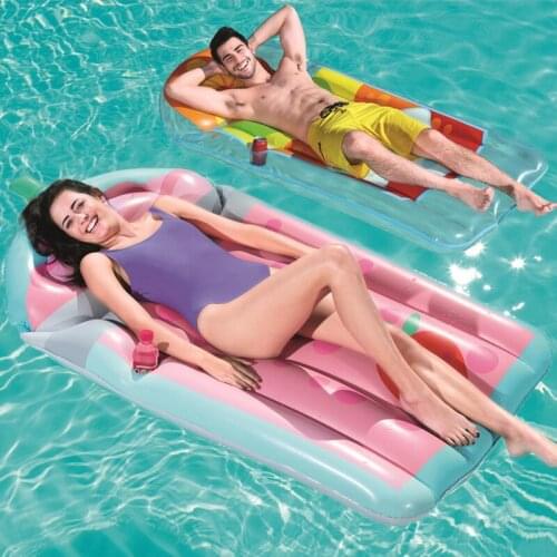 New Adult Swimming Floating Boat with Inflatable Bed and Beach Resort Fruit Floating Boat
