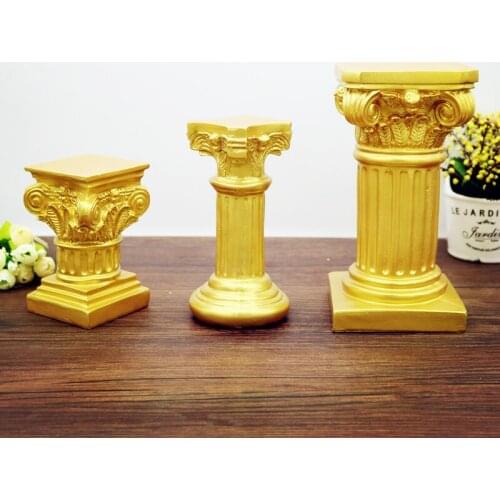 New Wedding Props Golden Roman Column Ornaments Creative Living Room Wine Cabinet Office Model Room Soft Decoration Furnishings
