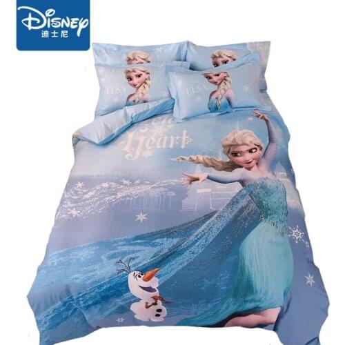 Cartoon blue Frozen ELSA Comforter bedding set single size duvet covers for girls queen 3/4 pcs childrens birthday gifts