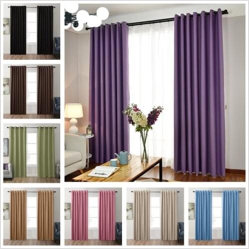 Solid Color Blackout Curtains for Living Room Kitchen Bedroom 1 Panel Polyester Fabric Home Decoration Window Customizable Deape