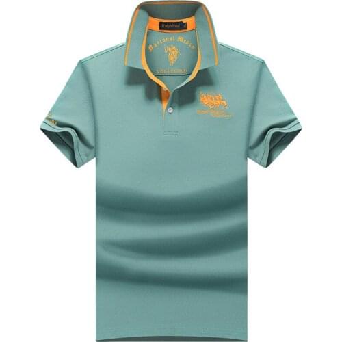 New 2021 Summer Mens Polo Shirt Short Sleeve Loose Lapel Oversized Size Business Casual Trend Embroidery Logo Tops Men Clothing