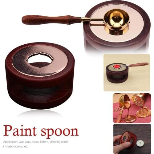 Retro Sealing Wax Furnace Stove Pot Wood Handle Wax Spoon Wax Sealing Stamp Warmer Wax Seal Kit
