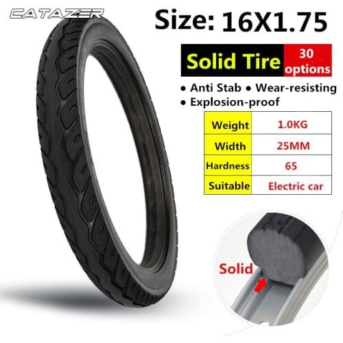 16*1.75 Electrombike Tires E Bike16x1.75 Electric Tires Wear-resistant Solid Tires Without Tube 16 Inch Rubber Black Solid Tyre