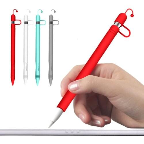 Silicone Protective Set Nib Cover Cable Adapter Tether Pencil Case with Cap Holder for Apple Pencil iPad Pen iPencil Accessories