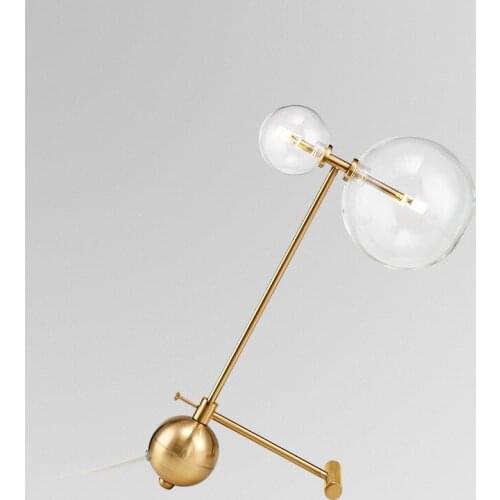 Nordic led wood glass ball table light mesa de luz lampada comodino dining room bedside abajur de mesa