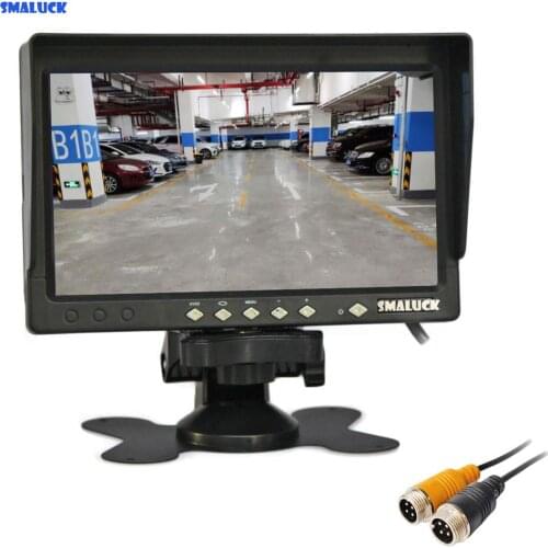 SMALUCK AHD 800x480 7inch TFT LCD Car Monitor Rear View Monitor Support 1080P AHD Camera with Sun Hood Visor