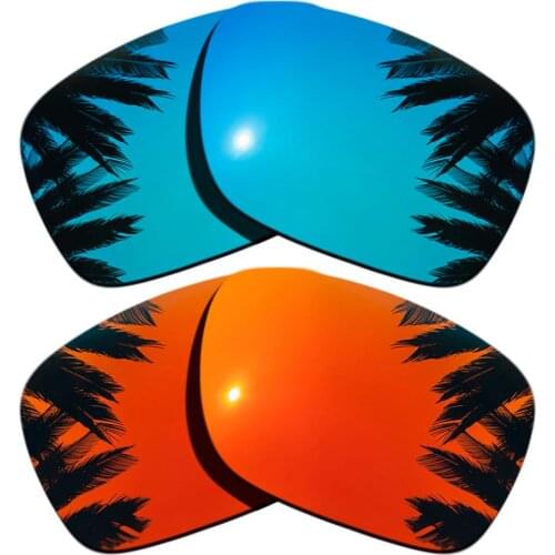 Ice Blue Mirrored&Orange Red Mirrored Polarized Replacement Lenses for Holbrook Frame 100% UVA & UVB