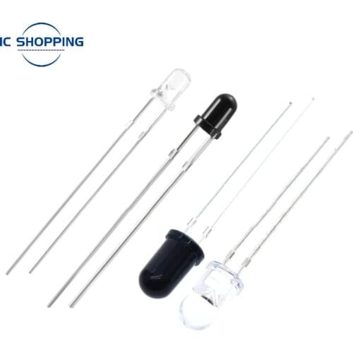 100PCS 3mm 5mm Photosensitive Receiving Diode LED Photoelectric Sensor Switch Natural Light To Accept Light Brightness Detection