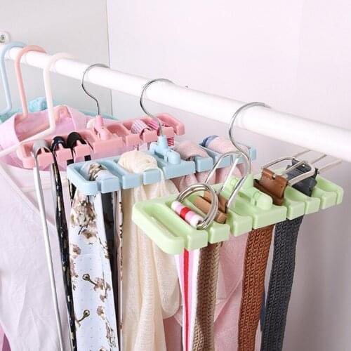 Hanger Room Organizer Japanese Creative Shelf Organizer 8-Hole Tie Belt Receiving Frame Multifunctional Tie Frame Scarf Hanger