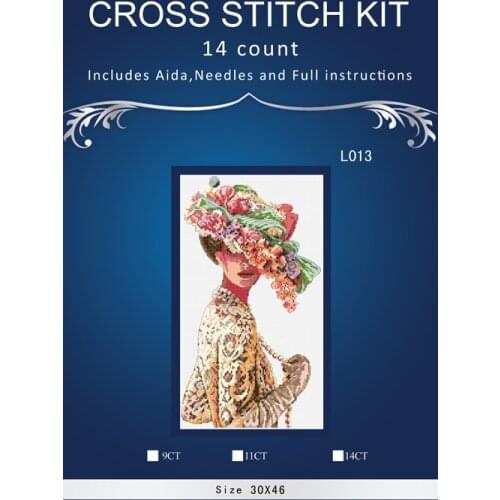 Girl with hat chinese Stitch,DIY 14CT similar DMC Cross Stitch,Sets For Embroidery Kits Counted Cross-Stitching