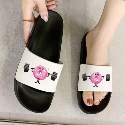 2021 Hot Summer Harajuku women shoes Leisure sandals Slipper for woman Donut Exercise Fun Cartoon Print women slippers