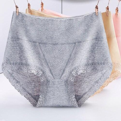 Yasemeen Sexy Lace Cotton High-rise Lace Briefs Absorb Moisture Breathable Cotton Triangle Non-trace Panties for Women Underwear
