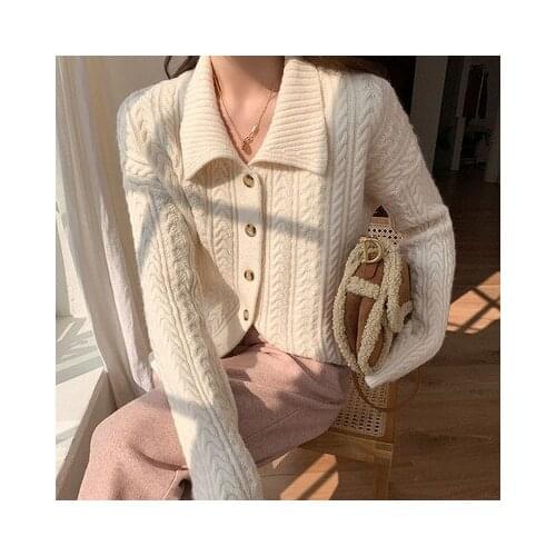 Fall 2021 Women Clothing Oversize Womens Sweaters Autumn Vintage Loose Winter Sweater Knitted Women Cardigan Knit Maxi Brown