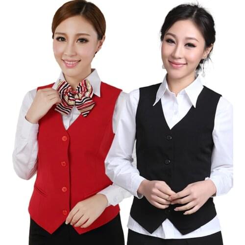 2021 New Women Elegant OL Waistcoat Vest Gilet V-Neck Business Career Ladies Tops Office Formal Work Wear Outerwear