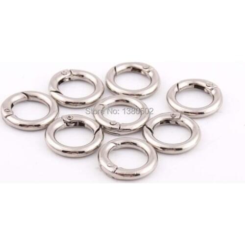 10pcs/lot nickel color 20mm small size Gate O Ring Clip Buckles dog Hook key chain
