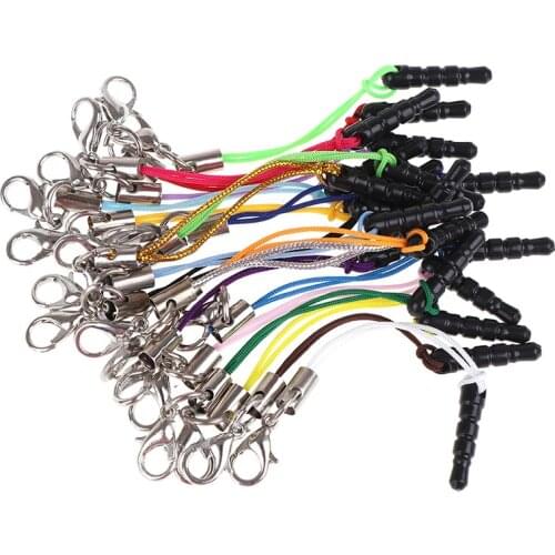 10PC Fashion Pendant Phone Dust Plug Dustproof Plug With Lobster Button Universal Random