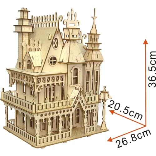3D Wooden Dollhouse Miniature Furniture Toy DIY Wood Puzzle Assembly villa Dolls House For Girls Gifts Children