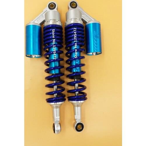 8mm spring EYE TO EYE 390mm motorcycle REAR AIR/NITROGEN CELL SHOCK ABSORBERS for Honda Yamaha suzuki kawasaki atv BLUE&SILVER
