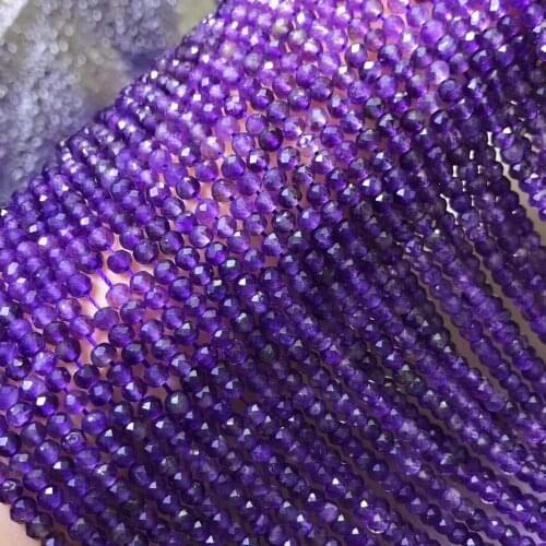 AAA LOOSE BEADS Amethyst Roundelle faceted 3/4mm wholesale for DIY jewelry necklace 36cm