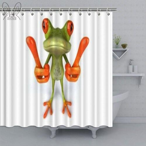 Aplysia Lovely Cute Frog Bath Curtain 3D Waterproof Polyester Fabric Shower Curtain Home Decor Animal Printed Bathroom Curtains