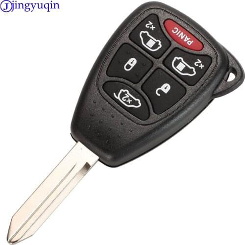 Jingyuqin Remote 6 ( 5 + 1 ) Buttons Remote Car Key Shell Cover Case Styling For Dodge For Chrysler Fob Case With Pad