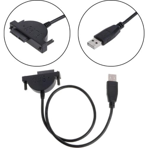 K5DB External USB To SATA 13Pin(7+6) Laptop DVD ROM Optical Drive Adapter Cable