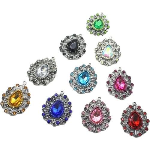 Water Drop 10pcs35 * 25MM Metal Button Jewelry Trend Decoration Wild DIY Dining Table Mixed Design Decoration