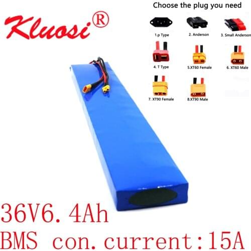 KLUOSI 10S2P 36V 6.4Ah 6Ah Built-in 15A BMS 42V 18650 Lithium Ion Battery Pack for M365 Pro Electric Scooter Extended Batteries