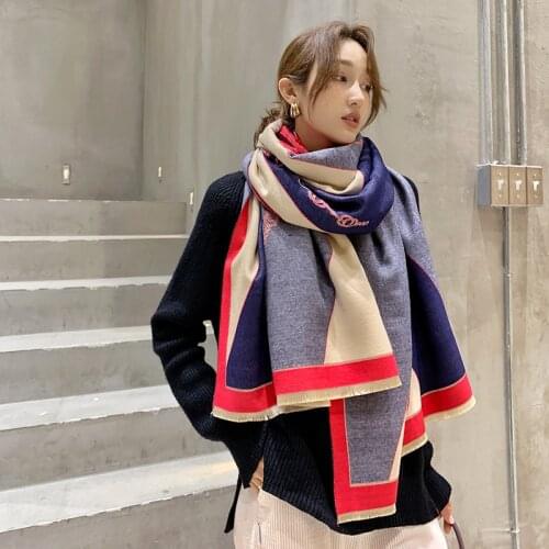 KOI LEAPING new fashion European and American style ladies Cashmere scarf soft warm scarf chian pattern shawl blanket