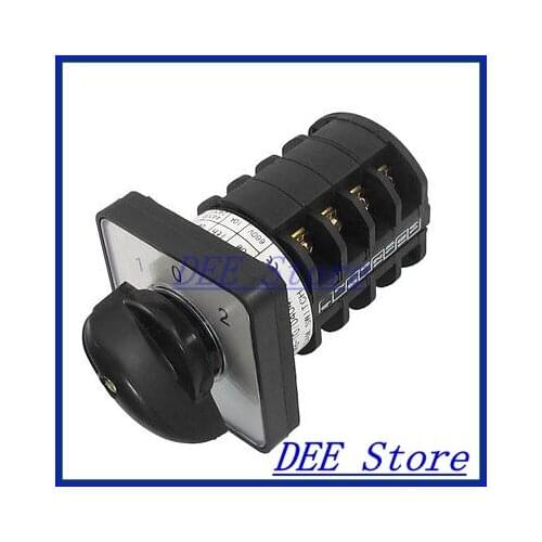 AC 660V 10A 1-0-2 Three Position Self Locking Cam Combination Changeover Switch