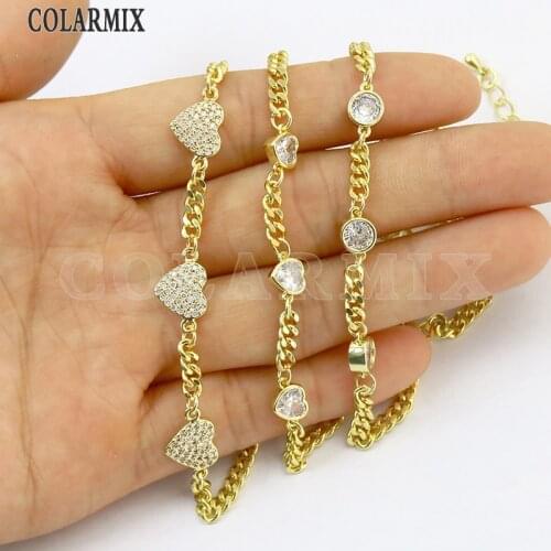 3 Pcs New design Zircon charms Bracelet bangle jewelry Gold color Jewelry charms Bracelet fashion jewelryWomen Bracelet 8306