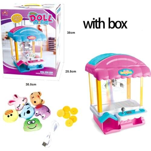 English Doll Vending Machine Rechargeable Candy Doll Claw Coin Operated Automatic Arcade Music Light Mini Desktop Kids Toys