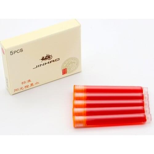 Jinhao 5pcs Ink Cartridge set for Fountain Pen Multi Color Refill Replacement Travel Portable Stationery Jin Hao School F431