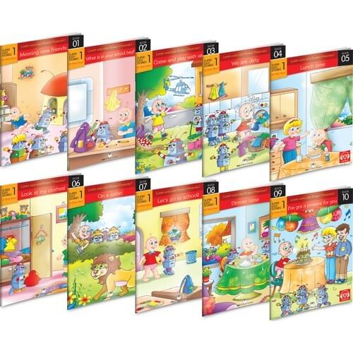English Story Set (10 Book) Primary school 1. Grade QR code Vocalization Stories in English-Super Easy Stories 1 Color, Picture